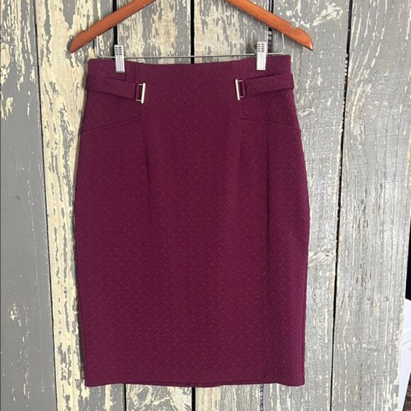 NYCC Deep Wine Pencil Skirt Women's Size M - Picture 2 of 3